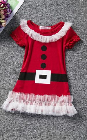 F68099  Baby Girls Christmas Santa Claus Dress Xmas Costume